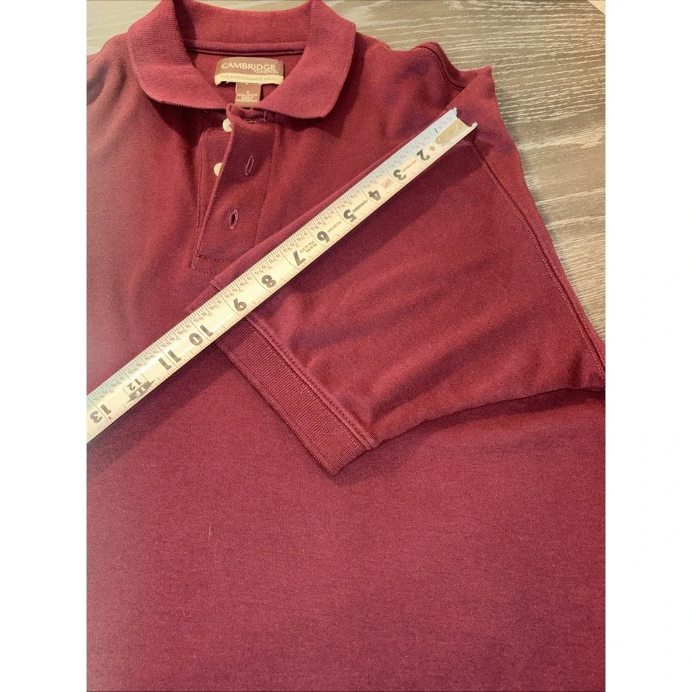 Cambridge Classics Performance Polo Mens Small Burgundy Short Sleeve Polo Soft‎